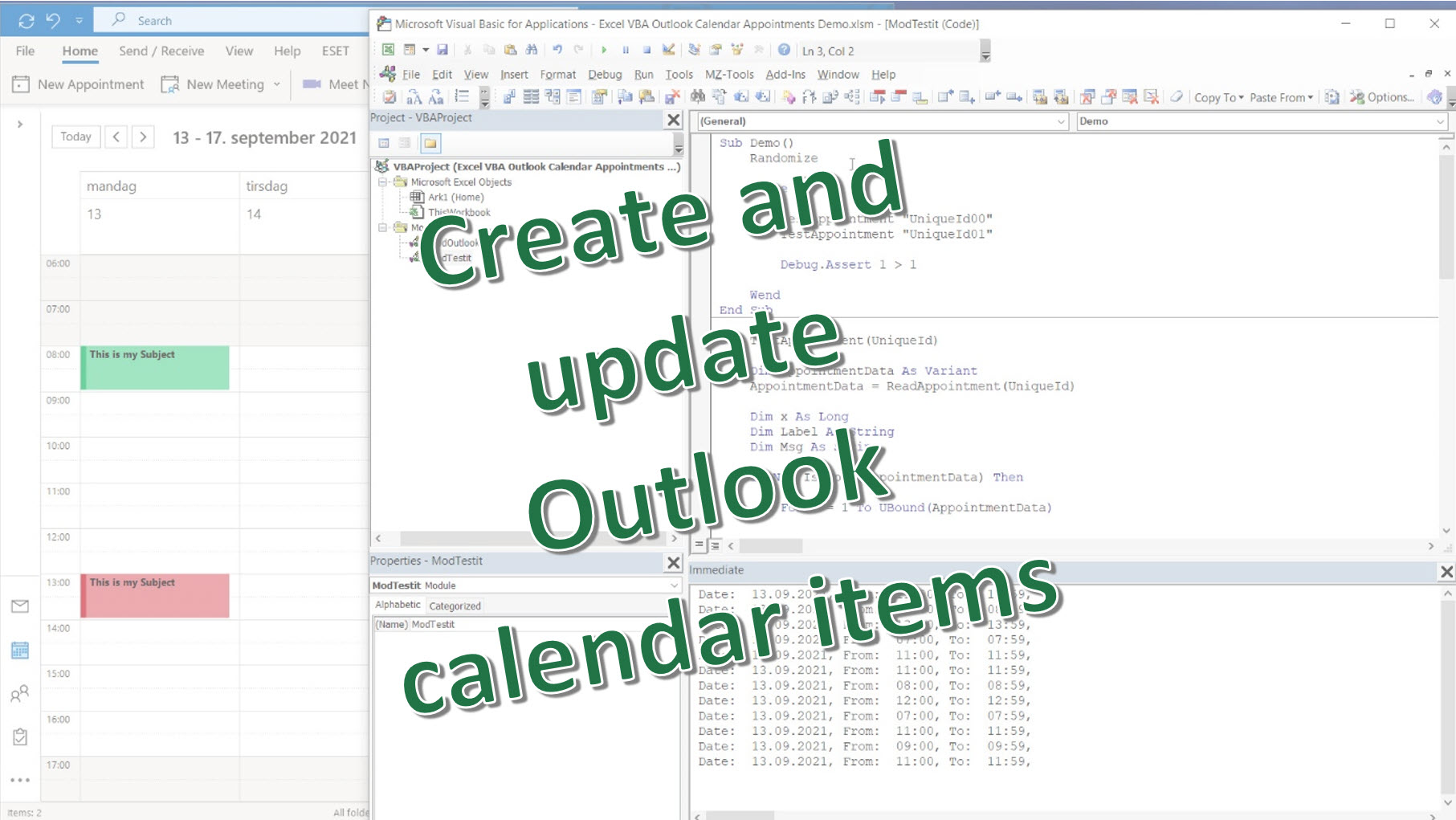 Excel VBA Create and update Outlook Calendar Items Excelguru VBA